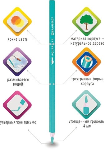 Карандаши цветные акварельные BRAUBERG PREMIUM AQUARELLE, 18 цветов, грифель мягкий 4 мм, 181672