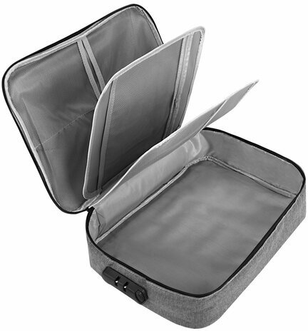 Папка-органайзер для документов с кодовым замком СЕРЫЙ ВОДОНЕПРОНИЦАЕМЫЙ А4, BRAUBERG DOCS, 271960