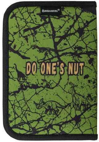 Пенал BRAUBERG, 1 отделение, 1 откидная планка, полиэстер, 21х14 см, "Dino attack", 272324