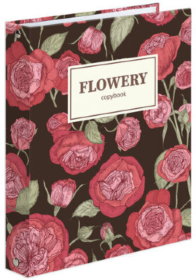 Тетрадь на кольцах А5 165х215 мм, 160 л., твердый картон, клетка, BRAUBERG, &quot;Flowers&quot;, 404090