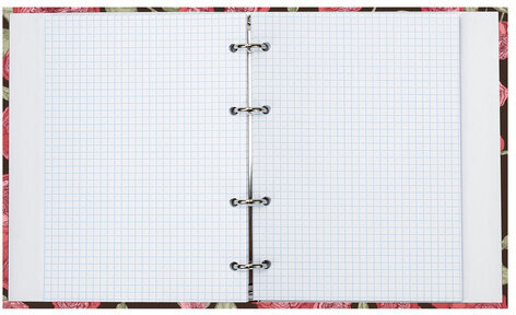 Тетрадь на кольцах А5 165х215 мм, 160 л., твердый картон, клетка, BRAUBERG, "Flowers", 404090