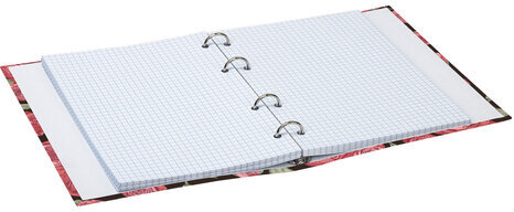 Тетрадь на кольцах А5 165х215 мм, 160 л., твердый картон, клетка, BRAUBERG, "Flowers", 404090