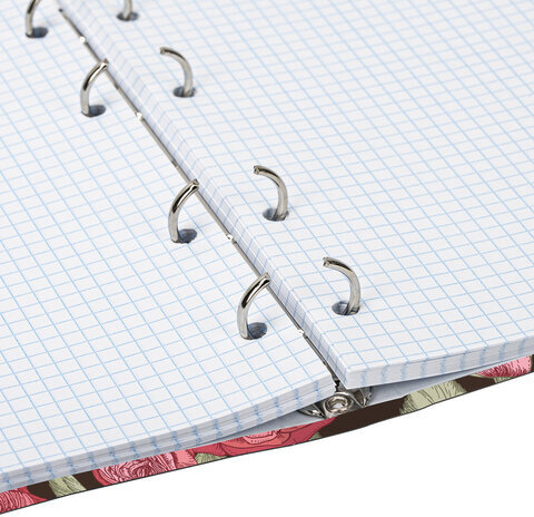 Тетрадь на кольцах А5 165х215 мм, 160 л., твердый картон, клетка, BRAUBERG, "Flowers", 404090