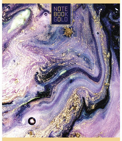 Тетрадь А5, 48 л., ПЗБМ, скоба, клетка, фольга, выборочный TWIN лак, "Флюид" (5 видов), 029630