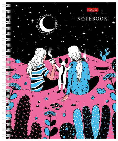 Тетрадь А5, 80 л., HATBER гребень, клетка, обложка картон, "Дотянуться до небес" (4 вида в спайке), 80Т5вмВ1гр