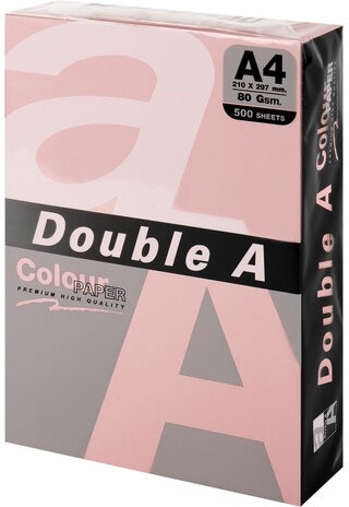 Бумага цветная DOUBLE A, А4, 80 г/м2, 500 л., пастель, розовый фламинго