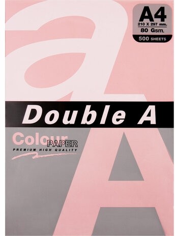Бумага цветная DOUBLE A, А4, 80 г/м2, 500 л., пастель, розовый фламинго