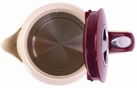 Чайник SONNEN KT-002, 1,7 л, 2200 Вт, закрытый нагревательный элемент, пластик, бежевый/красный, 451711