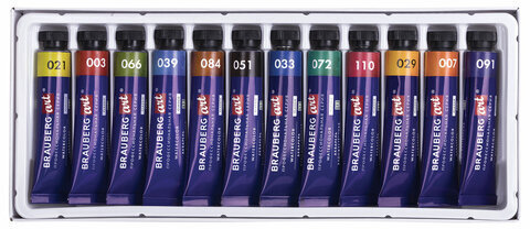 Акварель художественная в тубах НАБОР 12 цветов по 12 мл, BRAUBERG ART CLASSIC, 191764