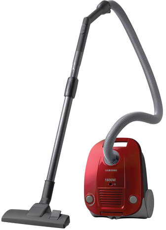 Пылесос SAMSUNG VCC4181V37/XEV, с пылесборником, 1800 Вт, мощность всасывания 350 Вт, красный