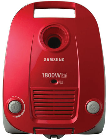 Пылесос SAMSUNG VCC4181V37/XEV, с пылесборником, 1800 Вт, мощность всасывания 350 Вт, красный