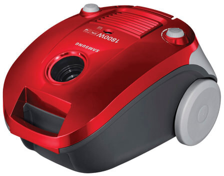 Пылесос SAMSUNG VCC4181V37/XEV, с пылесборником, 1800 Вт, мощность всасывания 350 Вт, красный