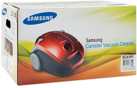 Пылесос SAMSUNG VCC4181V37/XEV, с пылесборником, 1800 Вт, мощность всасывания 350 Вт, красный