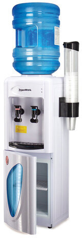 Кулер-водонагреватель БЕЗ ОХЛАЖДЕНИЯ, AQUA WORK 0.7-LKR, напольный, шкаф, 2 крана, белый, 23210