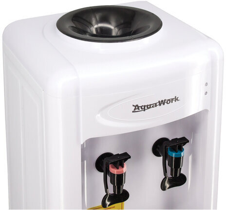 Кулер-водонагреватель БЕЗ ОХЛАЖДЕНИЯ, AQUA WORK 0.7-LKR, напольный, шкаф, 2 крана, белый, 23210