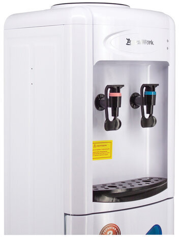 Кулер-водонагреватель БЕЗ ОХЛАЖДЕНИЯ, AQUA WORK 0.7-LKR, напольный, шкаф, 2 крана, белый, 23210