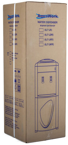 Кулер-водонагреватель БЕЗ ОХЛАЖДЕНИЯ, AQUA WORK 0.7-LKR, напольный, шкаф, 2 крана, белый, 23210