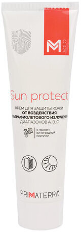Крем защитный 100 мл, M SOLO SUN PROTECT, от УФ-излучения диапазонов А,В,С, универсальный