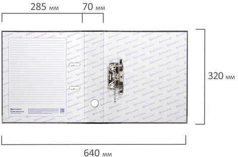 Папка-регистратор BRAUBERG, мраморное покрытие, А4 +, содержание, 70 мм, черный корешок, 221987