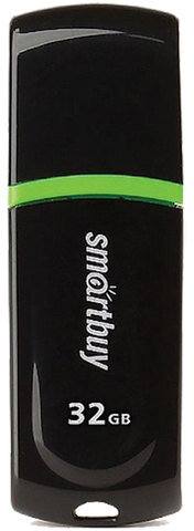 Флеш-диск 32 GB, SMARTBUY Paean, USB 2.0, черный, SB32GBPN-K