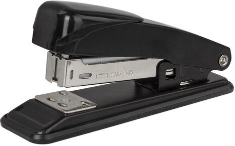 Степлер №24/6, 26/6 металлический STAFF "Manager", до 20 листов, черный, 224627