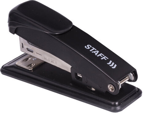 Степлер №24/6, 26/6 металлический STAFF "Manager", до 20 листов, черный, 224627