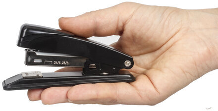 Степлер №24/6, 26/6 металлический STAFF "Manager", до 20 листов, черный, 224627