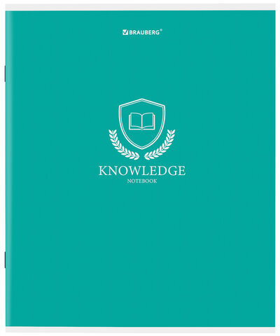 Тетрадь А5, 80 л., BRAUBERG, скоба, клетка, обложка картон, "Knowledge", 404409