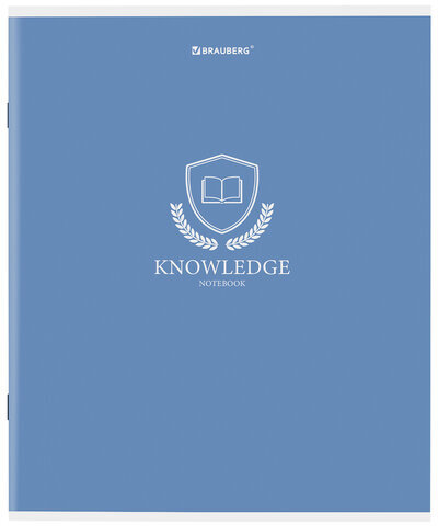 Тетрадь А5, 80 л., BRAUBERG, скоба, клетка, обложка картон, "Knowledge", 404409