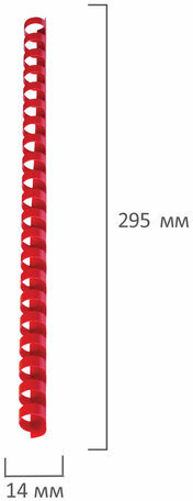 Пружины пластиковые для переплета, КОМПЛЕКТ 100 шт., 14 мм (для сшивания 81-100 л.), красные, BRAUBERG, 530920