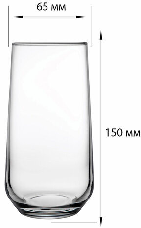 Стакан высокий, объем 470 мл, КОМПЛЕКТ 4 штуки, стекло, PASABAHCE "АЛЛЕГРА", фирменная коробка, 420015