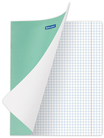 Тетрадь 24 л. BRAUBERG КЛАССИКА NEW клетка, обложка картон, ЗЕЛЕНАЯ, 105703