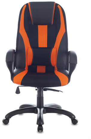 Кресло компьютерное BRABIX PREMIUM "Rapid GM-102", НАГРУЗКА 180 кг, экокожа/ткань, черно/оранжевое, 532420, GM-102_532420