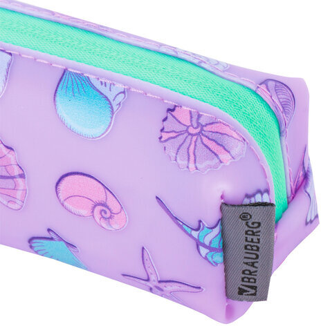 Пенал-косметичка BRAUBERG прямоугольный, мягкий, "Sea World", 21х5х5 см, 229253