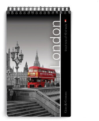 Блокнот А5, 40 л., гребень, ламинированный картон, клетка, Альт, "Города", (5 видов), 3-40-463