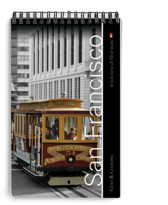 Блокнот А5, 40 л., гребень, ламинированный картон, клетка, Альт, "Города", (5 видов), 3-40-463