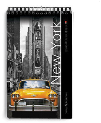 Блокнот А5, 40 л., гребень, ламинированный картон, клетка, Альт, "Города", (5 видов), 3-40-463