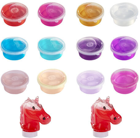 Набор слаймов 14 цветов, 52 аксессуара, в колорбоксе, ЮНЛАНДИЯ, 663777