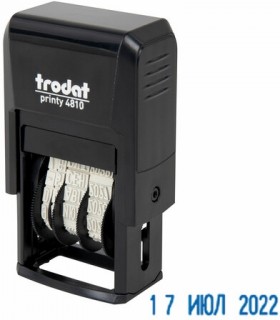 Датер-мини месяц буквами, оттиск 20х3,8 мм, синий, TRODAT 4810, корпус черный