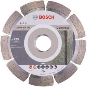 Диск алмазный сегментный 125х22,23 мм, толщина 1,6 мм, сухая резка, BOSCH Stf Concrete 2608602197