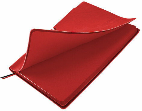 Блокнот А5 (140х200 мм), BRAUBERG "NEBRASKA", под кожу, 80 л., линия, красный, 113414