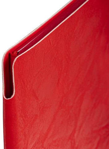 Блокнот А5 (140х200 мм), BRAUBERG "NEBRASKA", под кожу, 80 л., линия, красный, 113414