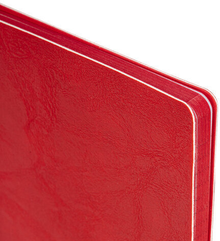 Блокнот А5 (140х200 мм), BRAUBERG "NEBRASKA", под кожу, 80 л., линия, красный, 113414