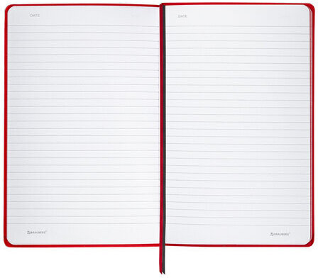 Блокнот А5 (140х200 мм), BRAUBERG "NEBRASKA", под кожу, 80 л., линия, красный, 113414