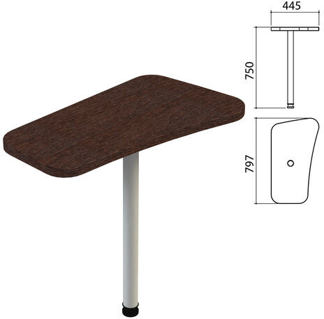 Стол приставной "Приоритет" 797х445х750 мм, венге (КОМПЛЕКТ)