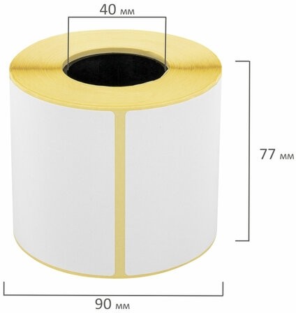 Этикетка ТермоЭко (75х120 мм), 300 этикеток в ролике, светостойкость до 2 месяцев, 115617