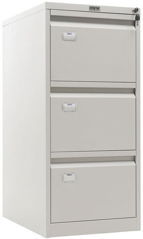 Шкаф картотечный ПРАКТИК "AFC-03", 1020х467х630 мм, 3 ящика, для 165 подвесных папок, формат папок Foolscap или A4 (БЕЗ ПАПОК)