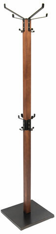 Вешалка-стойка &quot;Карина-1&quot;, 1,8 м, основание 42 см, 4 крючка + 4 дополнительных, дерево/металл, орех