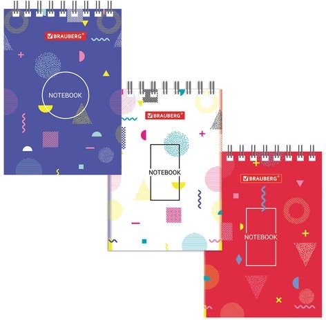 Блокнот МАЛЫЙ ФОРМАТ (75х105 мм) А7, 40 л., гребень, картон, клетка, BRAUBERG, "Креатив", 129854