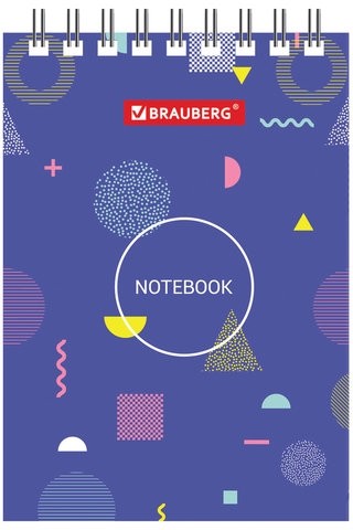 Блокнот МАЛЫЙ ФОРМАТ (75х105 мм) А7, 40 л., гребень, картон, клетка, BRAUBERG, "Креатив", 129854